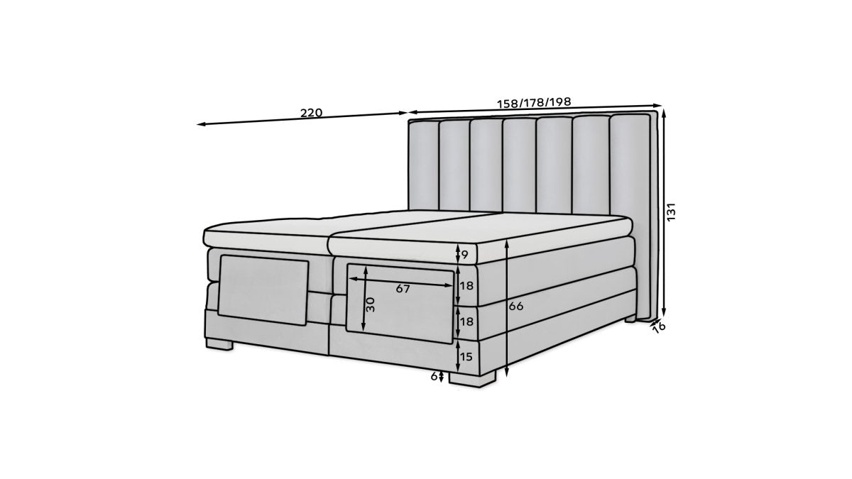 Boxspringbett elektrisch verstellbar Liano - Luxusbetten24