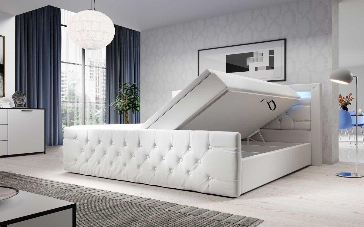 Boxspringbett Gloria mit LED und Stauraum - Luxusbetten24