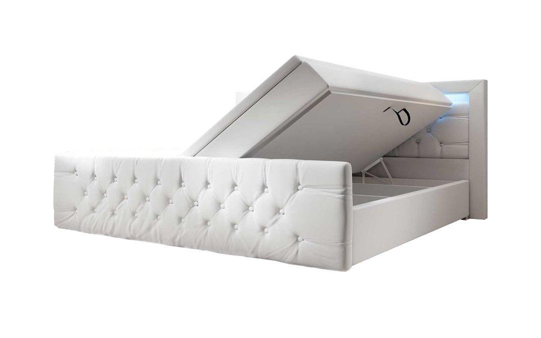 Boxspringbett Gloria mit LED und Stauraum - Luxusbetten24