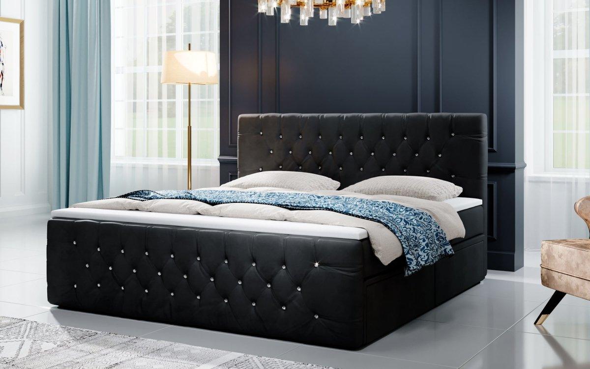 Boxspringbett Julietta mit Strass und Stauraum - Luxusbetten24