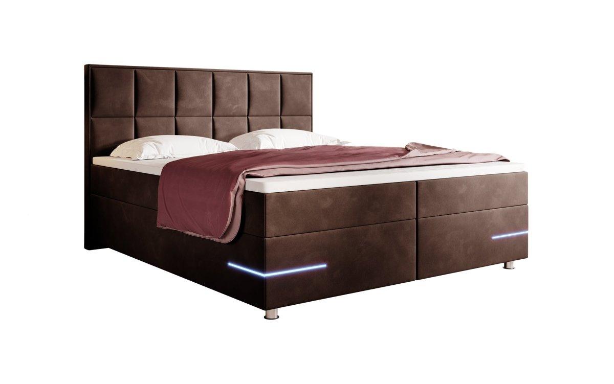 Boxspringbett Lea mit LED (Samt) - Luxusbetten24