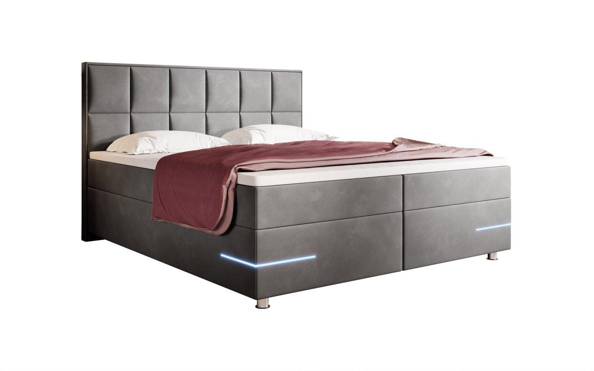 Boxspringbett Lea mit LED (Samt) - Luxusbetten24