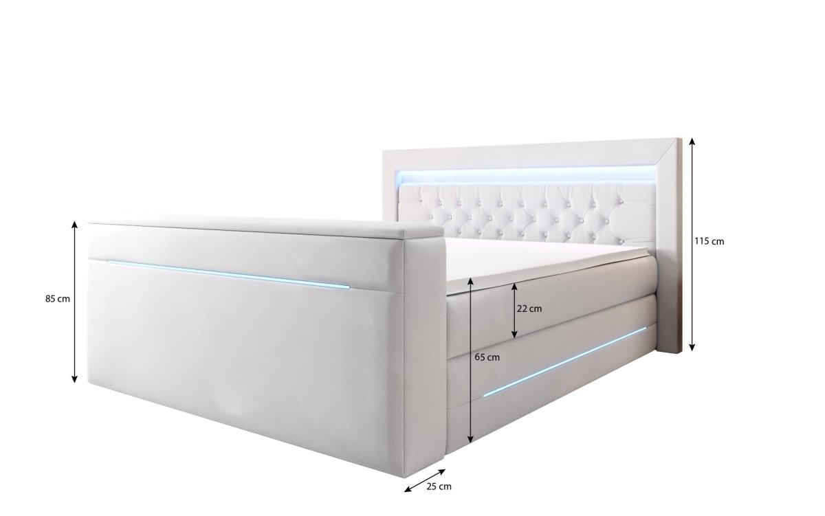 Boxspringbett Merkur mit TV Lift und RGB - Luxusbetten24