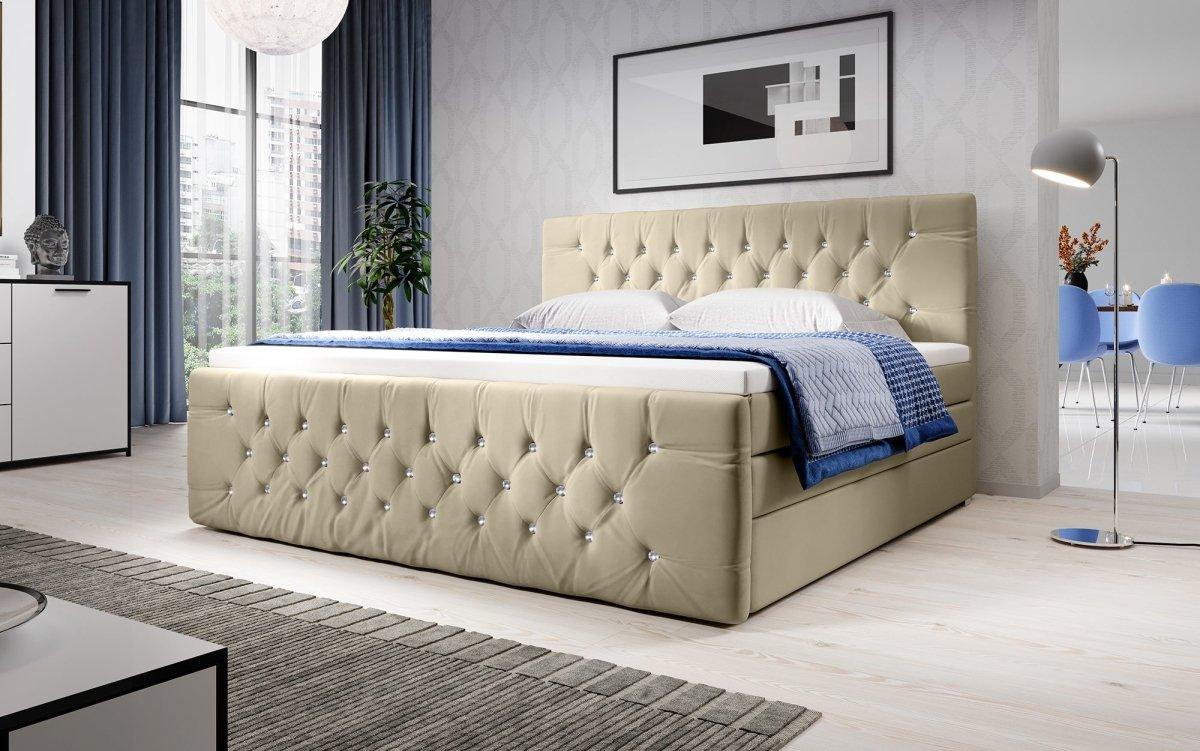 Boxspringbett Nobile mit Strass und Stauraum - Luxusbetten24