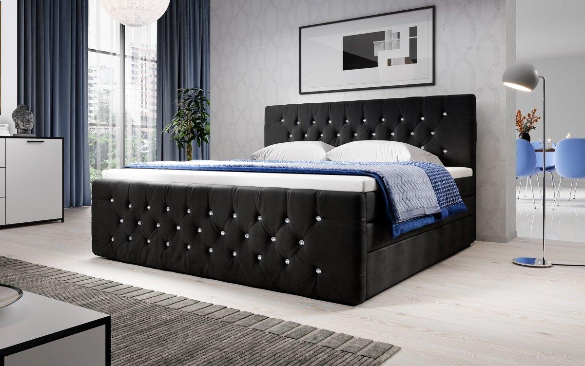 Boxspringbett Nobile mit Strass und Stauraum - Luxusbetten24