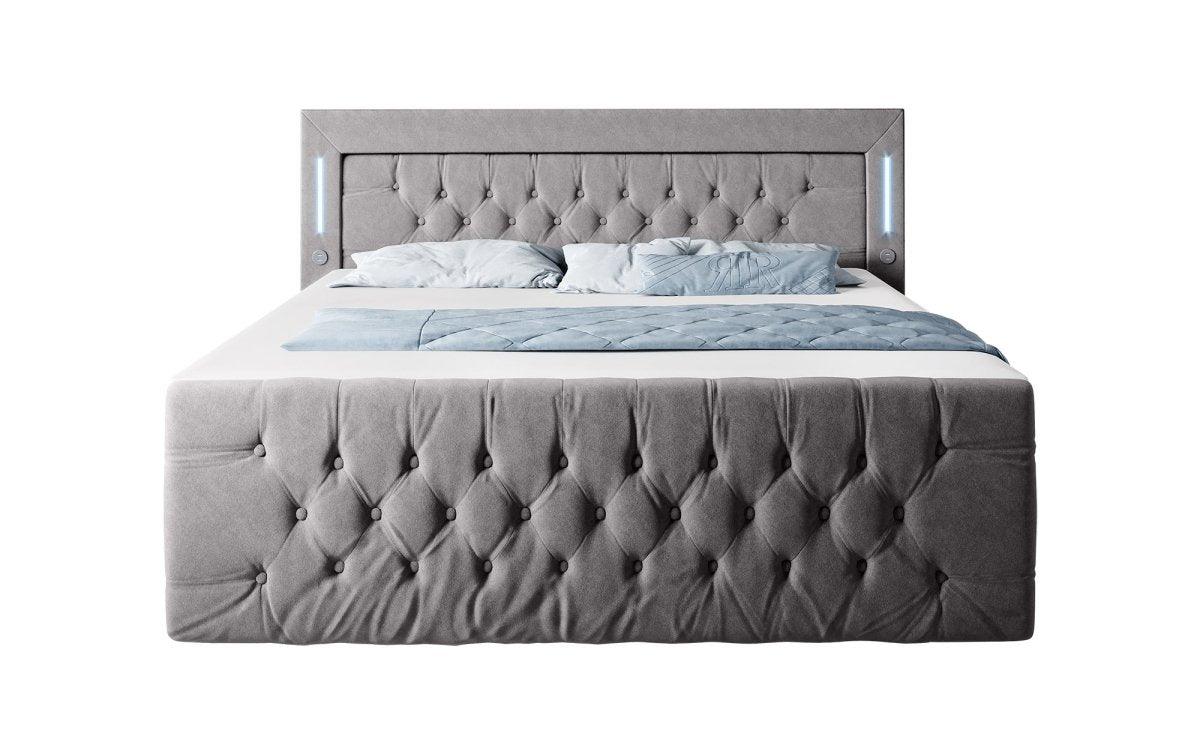 Boxspringbett Queen mit LED, USB und Stauraum - Luxusbetten24