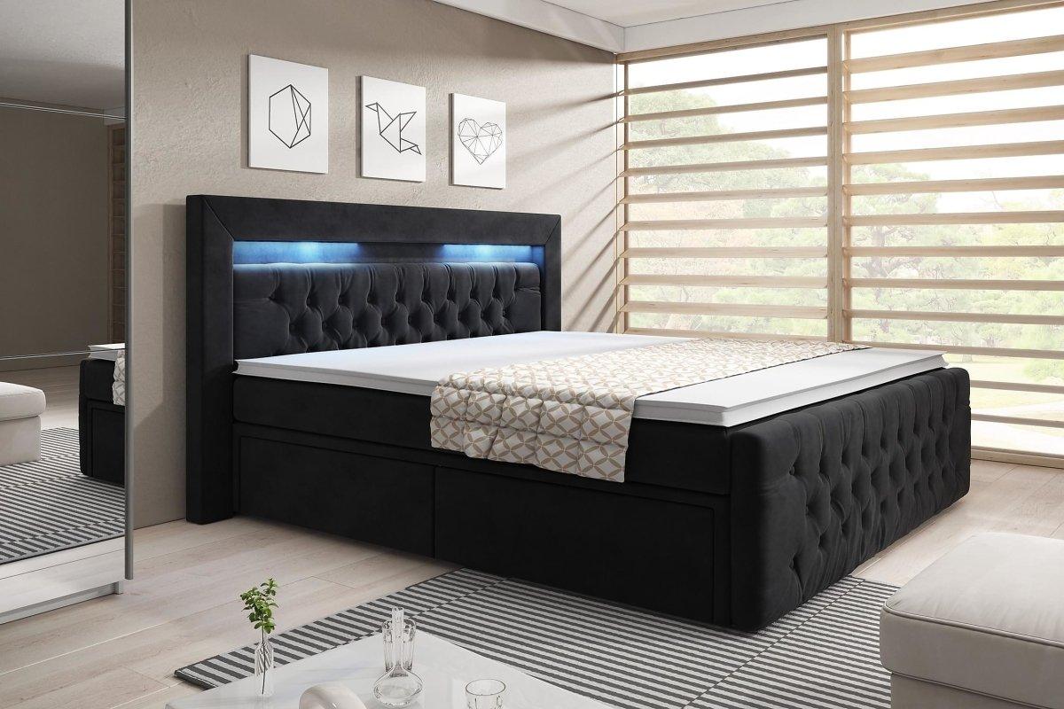 Boxspringbett Sera mit LED und Stauraum (4 Schubladen) - Luxusbetten24