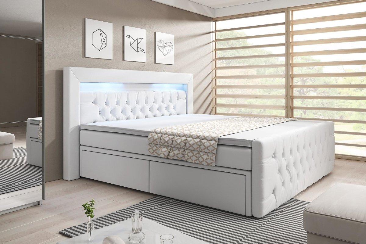 Boxspringbett Sera mit LED und Stauraum (4 Schubladen) - Luxusbetten24