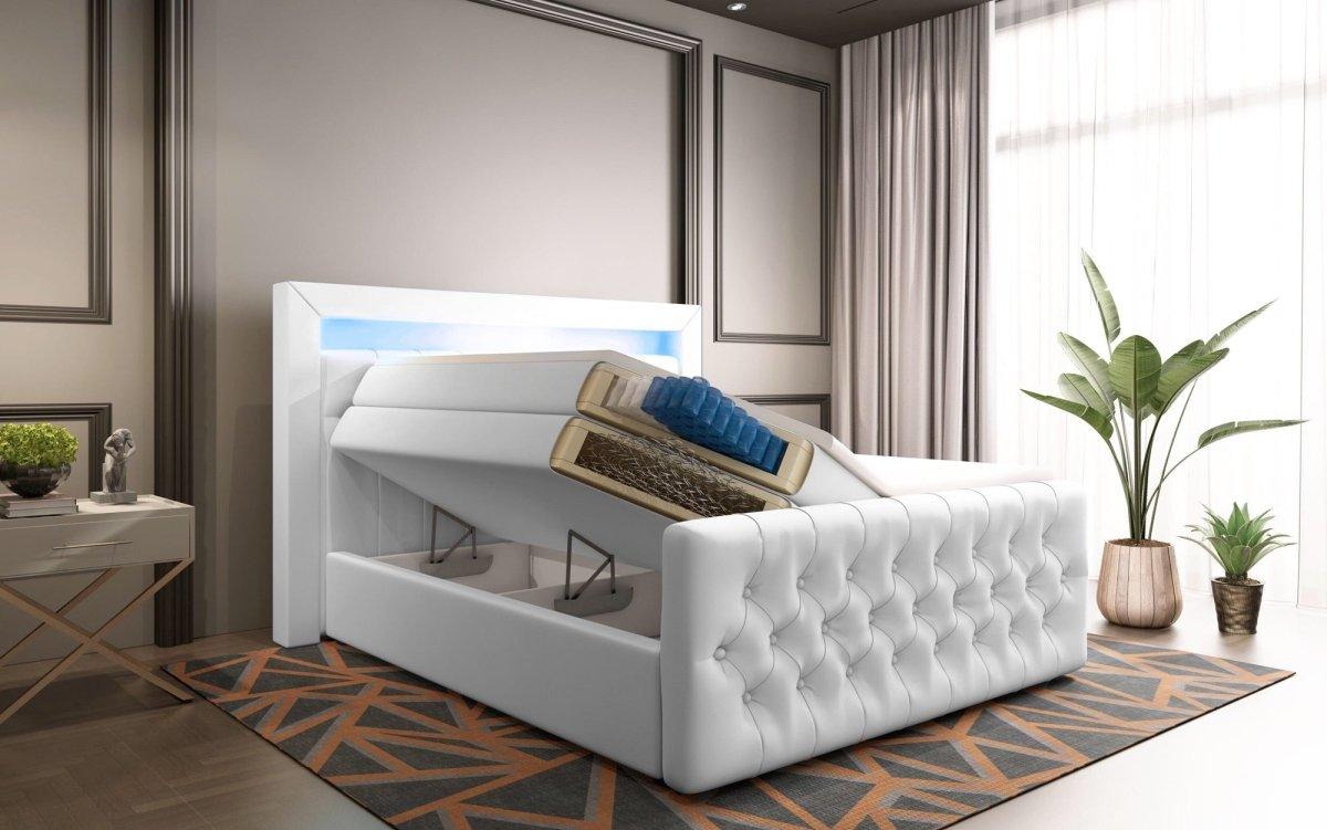 Boxspringbett Sonno mit RGB, USB und Stauraum - Luxusbetten24