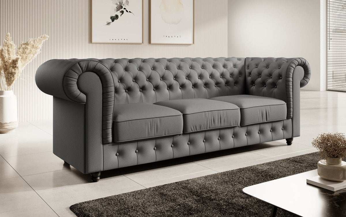 Chesterfield Sofa Hermine (Kunstleder) - Luxusbetten24