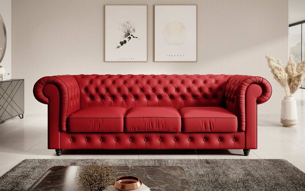 Chesterfield Sofa Hermine (Kunstleder) - Luxusbetten24