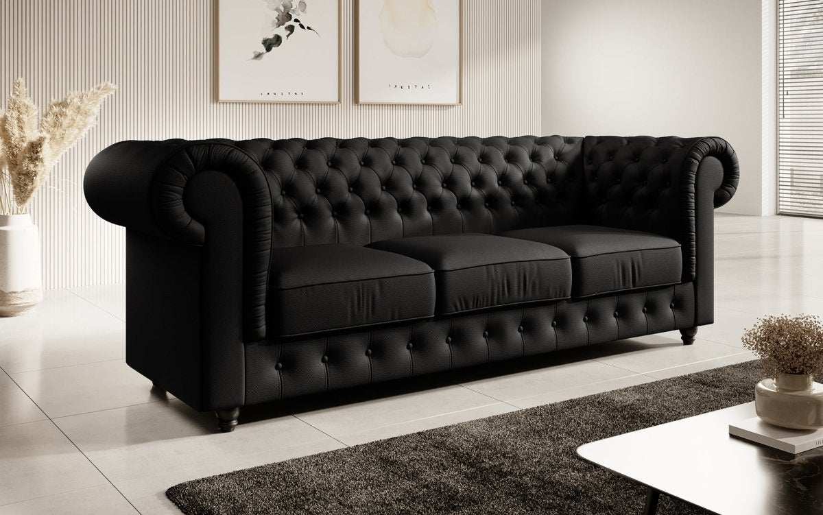 Chesterfield Sofa Hermine (Kunstleder) - Luxusbetten24