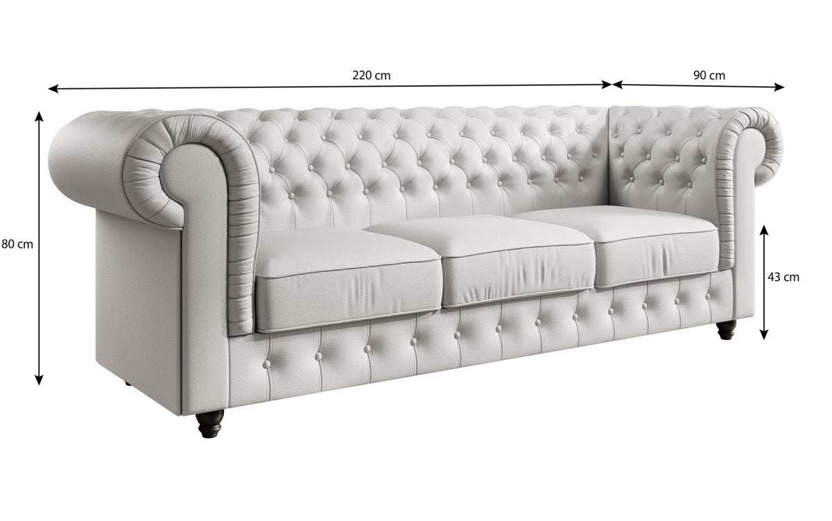 Chesterfield Sofa Hermine (Kunstleder) - Luxusbetten24