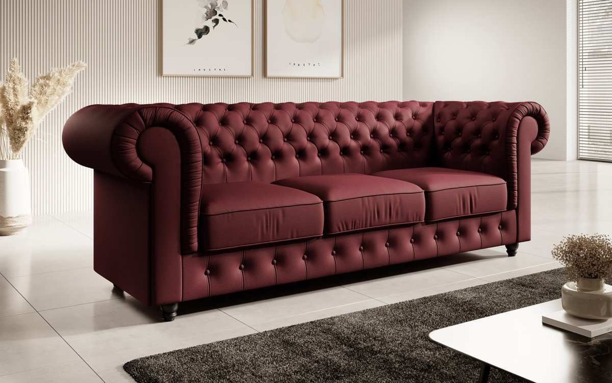 Chesterfield Sofa Hermine (Kunstleder) - Luxusbetten24