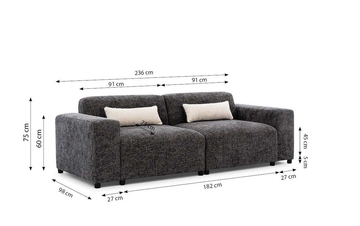 Designer 2er Sofa Napoli - Luxusbetten24