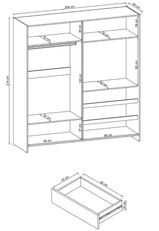 Designer Schrank Cosmo mit TV Vorrichtung - Luxusbetten24