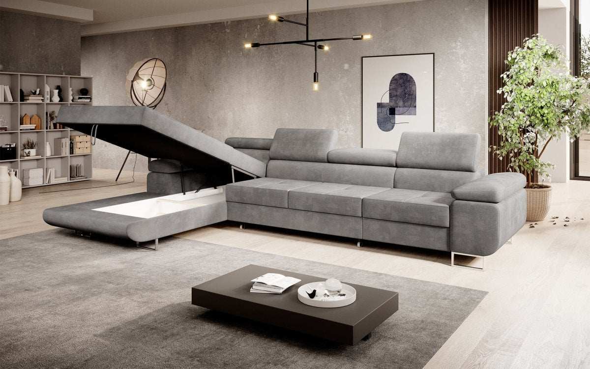 Designer Sofa Alonzo Maxi mit Schlaf- und Klappfunktion (Samt) - Luxusbetten24