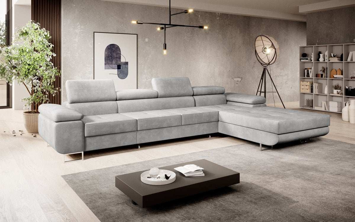 Designer Sofa Alonzo Maxi mit Schlaf- und Klappfunktion (Samt) - Luxusbetten24