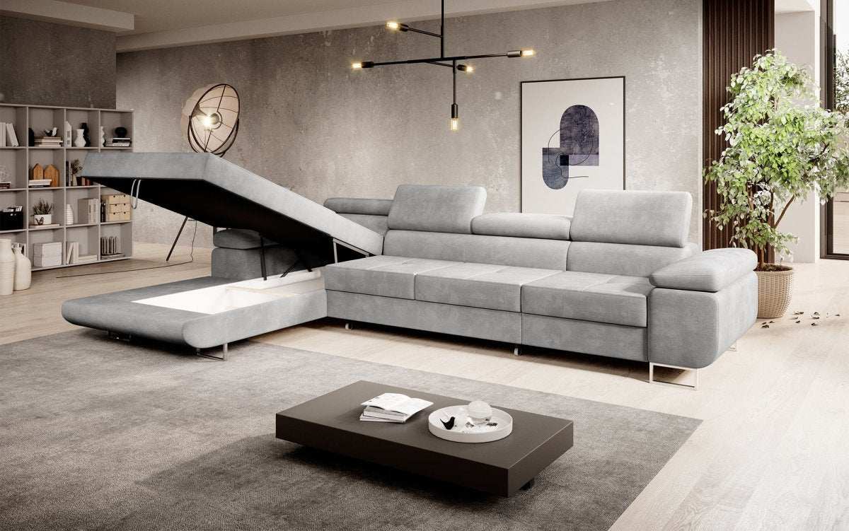 Designer Sofa Alonzo Maxi mit Schlaf- und Klappfunktion (Samt) - Luxusbetten24