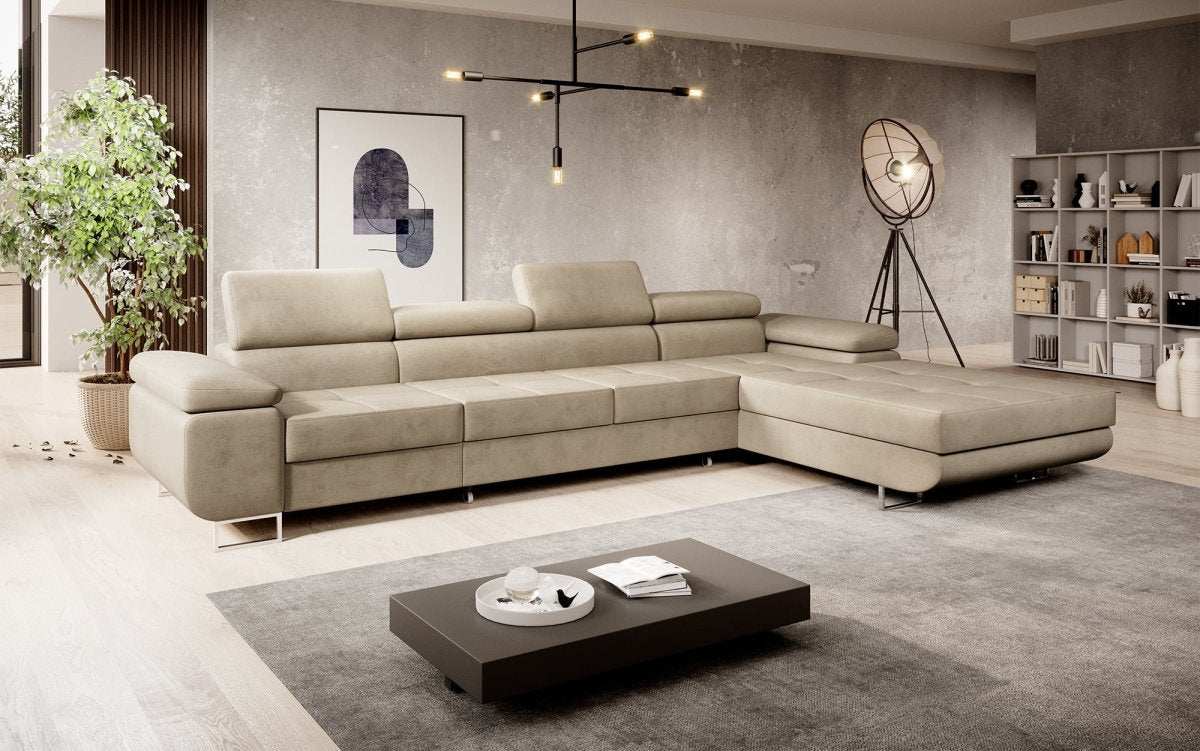 Designer Sofa Alonzo Maxi mit Schlaf- und Klappfunktion (Samt) - Luxusbetten24