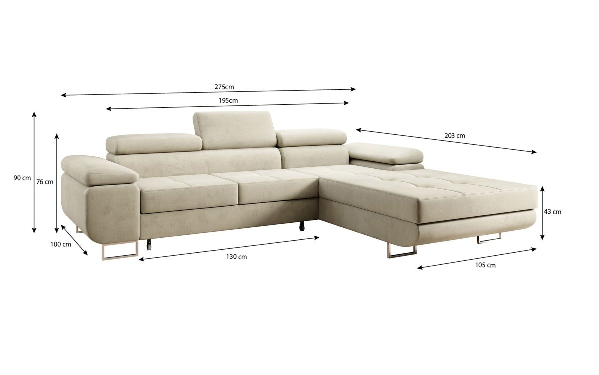 Designer Sofa Alonzo mit Schlaf- und Klappfunktion (Samt) - Luxusbetten24