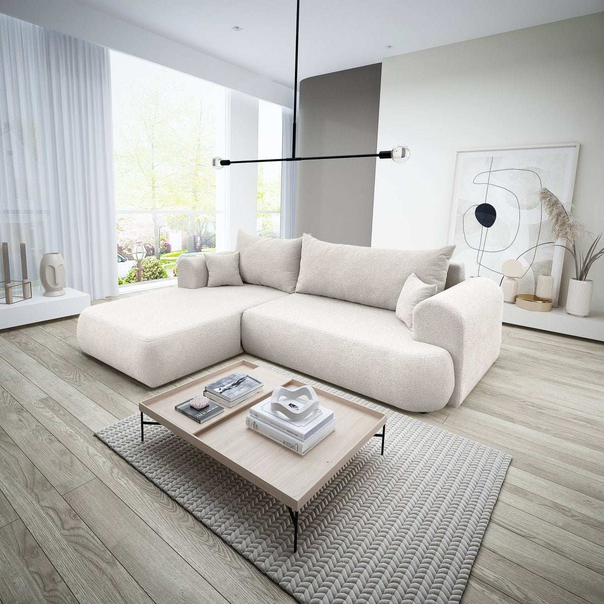 Designer Sofa Baron L mit Schlaffunktion und Stauraum - Luxusbetten24