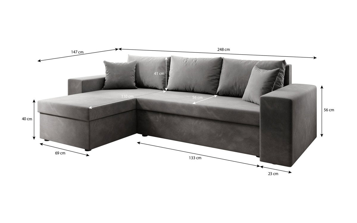 Designer Sofa Denver mit Schlaf- und Klappfunktion - Luxusbetten24