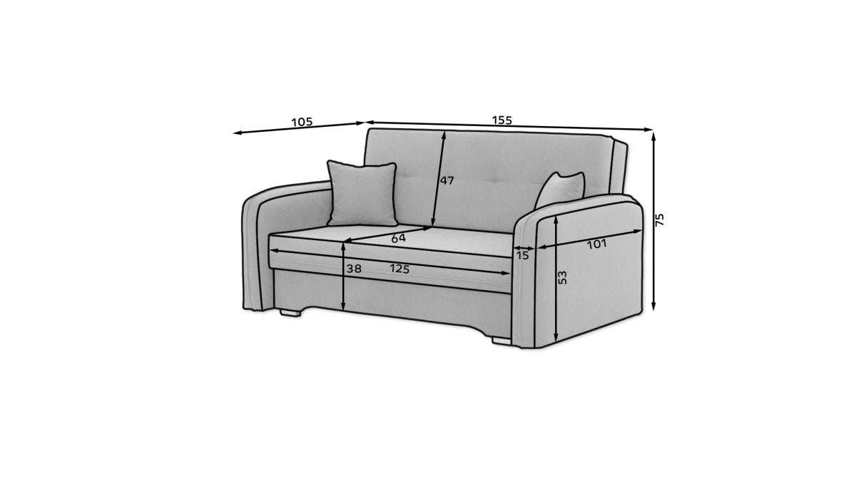 Designer Sofa Elayn mit Schlaffunktion - Luxusbetten24