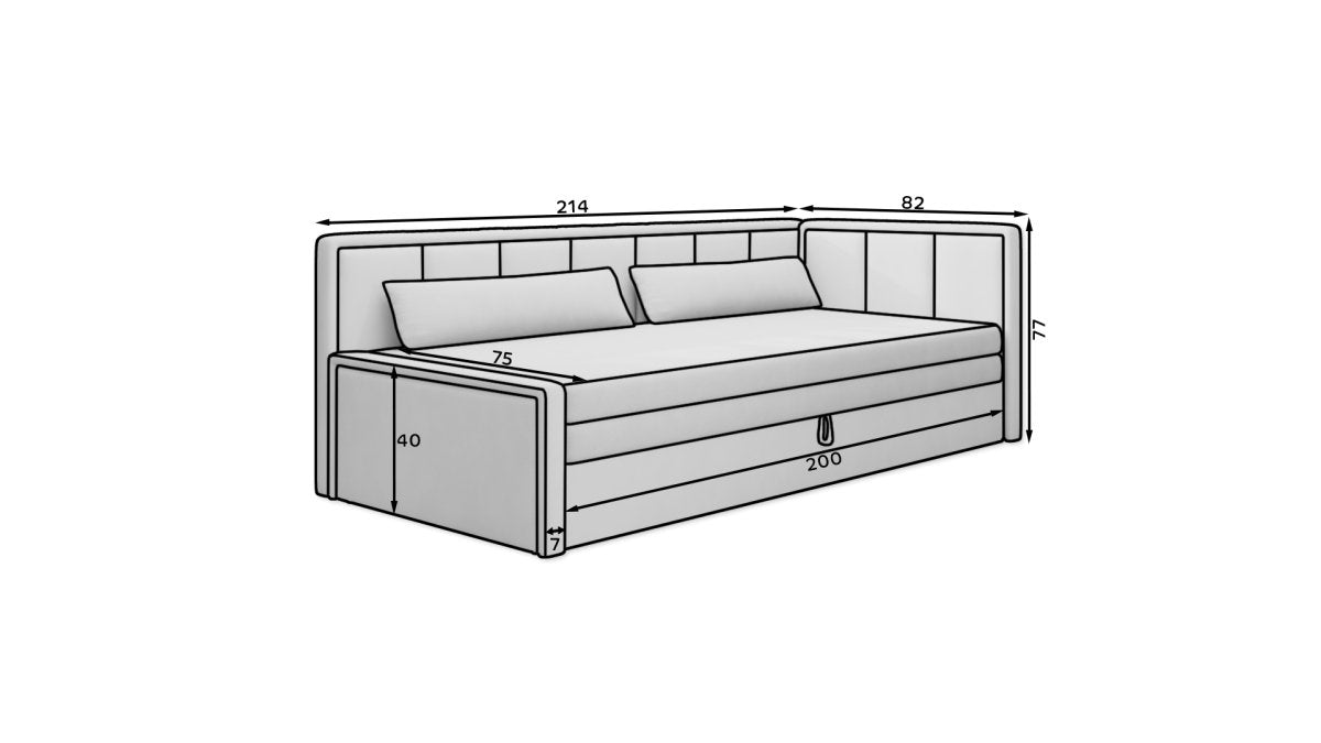 Designer Sofa Fellano mit Schlaffunktion und Stauraum - Luxusbetten24