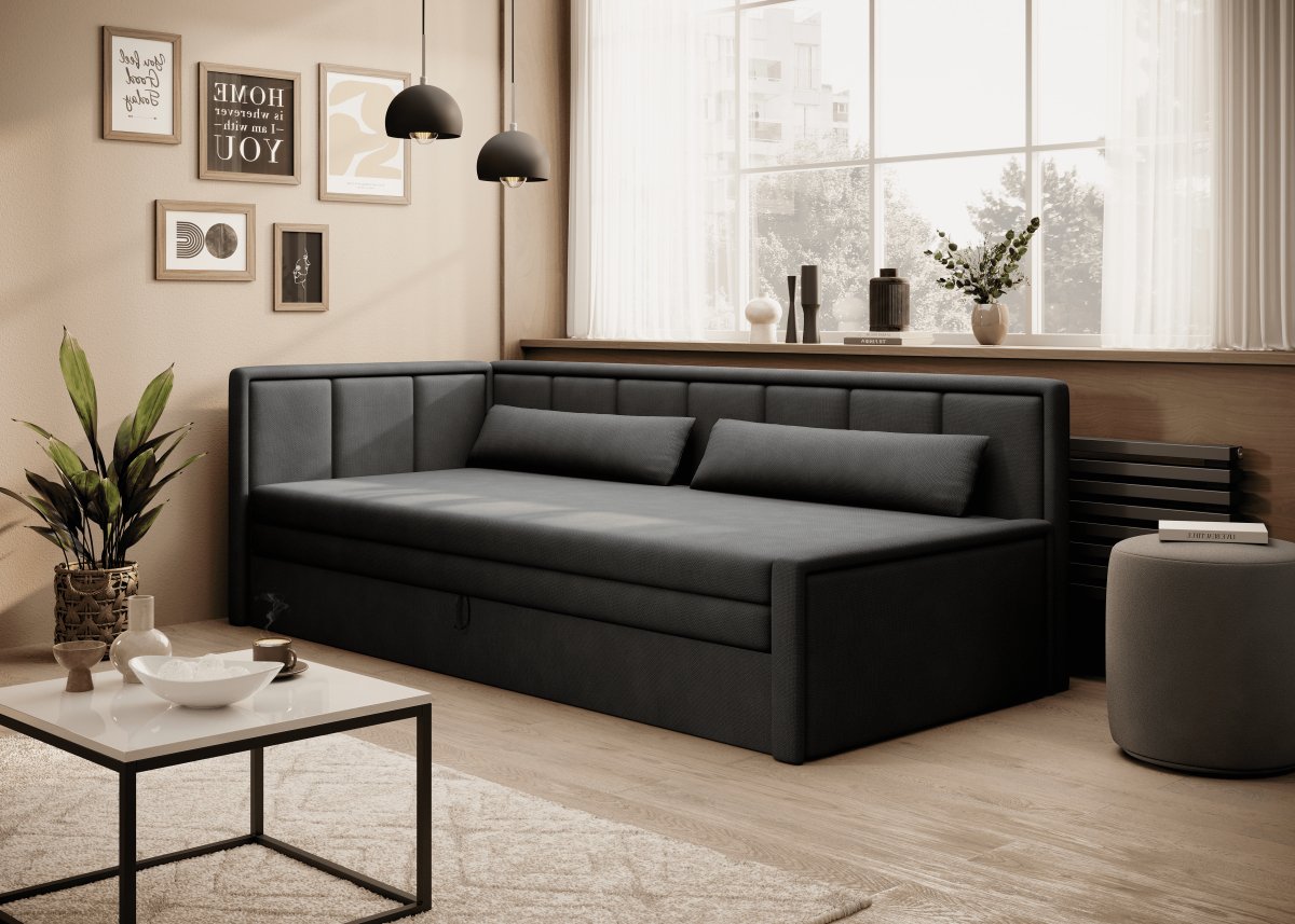 Designer Sofa Fellano mit Schlaffunktion und Stauraum - Luxusbetten24