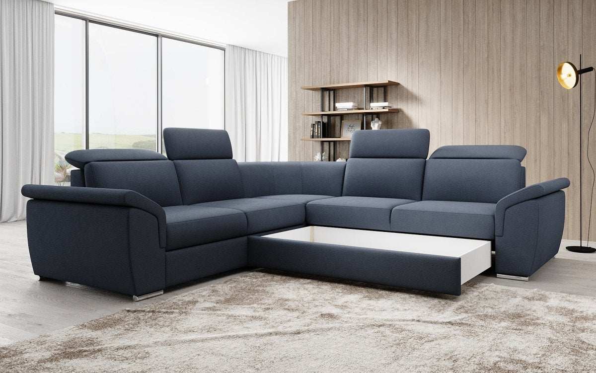 Designer Sofa Fernando mit Schlaffunktion und Stauraum - Luxusbetten24