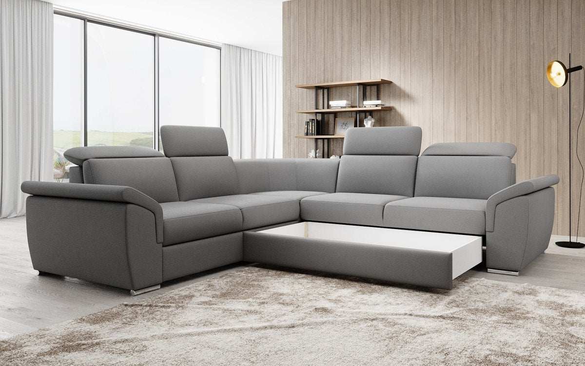 Designer Sofa Fernando mit Schlaffunktion und Stauraum - Luxusbetten24