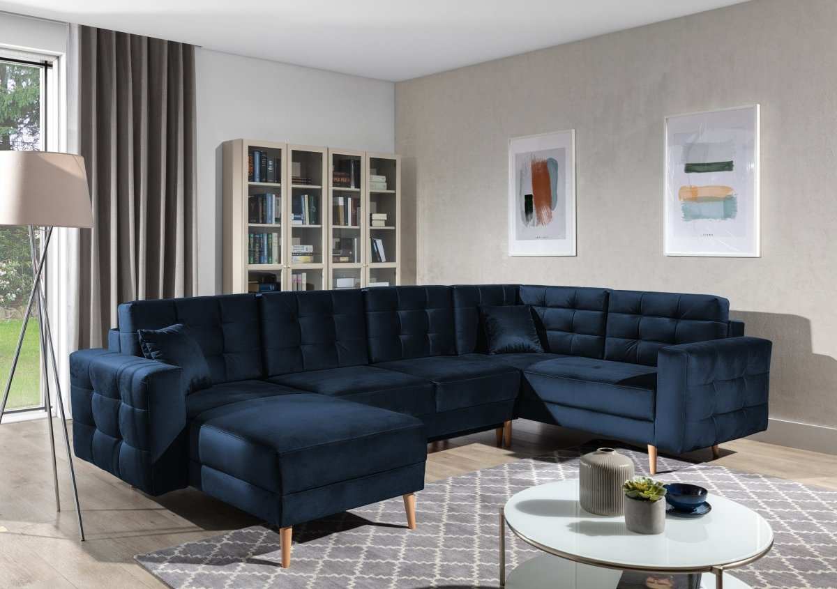 Designer Sofa Fjord U mit Schlaffunktion und Stauraum - Luxusbetten24