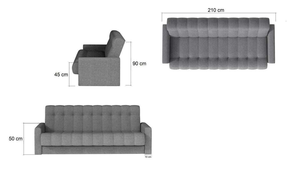 Designer Sofa Garett mit Schlaf- und Klappfunktion - Luxusbetten24