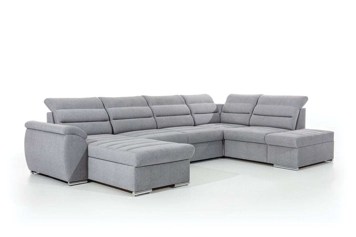 Designer Sofa Indigo mit Schlaf- und Klappfunktion - Luxusbetten24