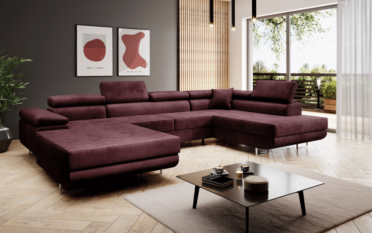 Designer Sofa Lago mit Schlaf - und Klappfunktion (Samt) - Luxusbetten24