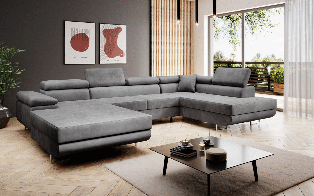 Designer Sofa Lago mit Schlaf - und Klappfunktion (Samt) - Luxusbetten24