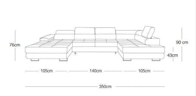 Designer Sofa Lago mit Schlaf - und Klappfunktion (Samt) - Luxusbetten24