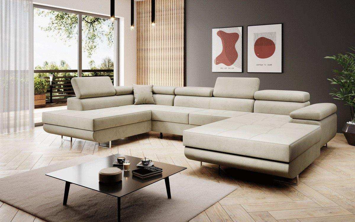 Designer Sofa Lago mit Schlaf - und Klappfunktion (Samt) - Luxusbetten24