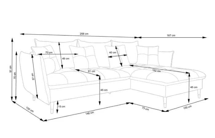 Designer Sofa Louise mit Schlaf- und Klappfunktion - Luxusbetten24