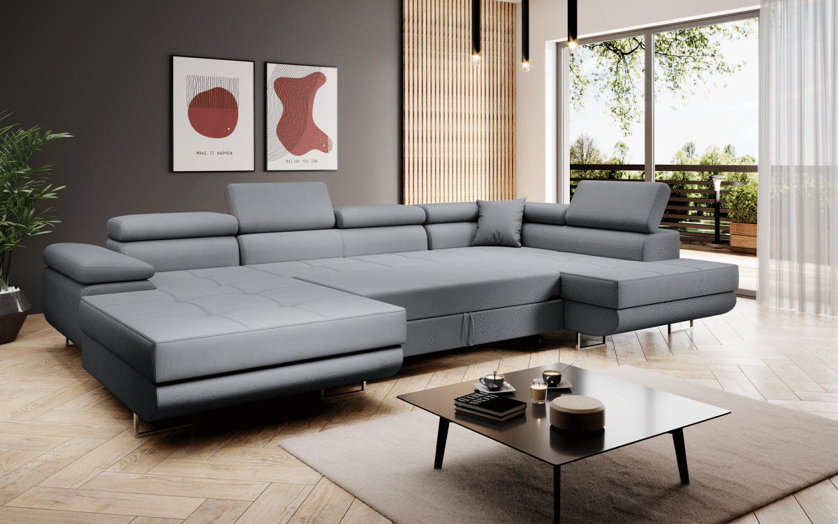 Designer Sofa Matera mit Schlaf - und Klappfunktion (Stoff) - Luxusbetten24