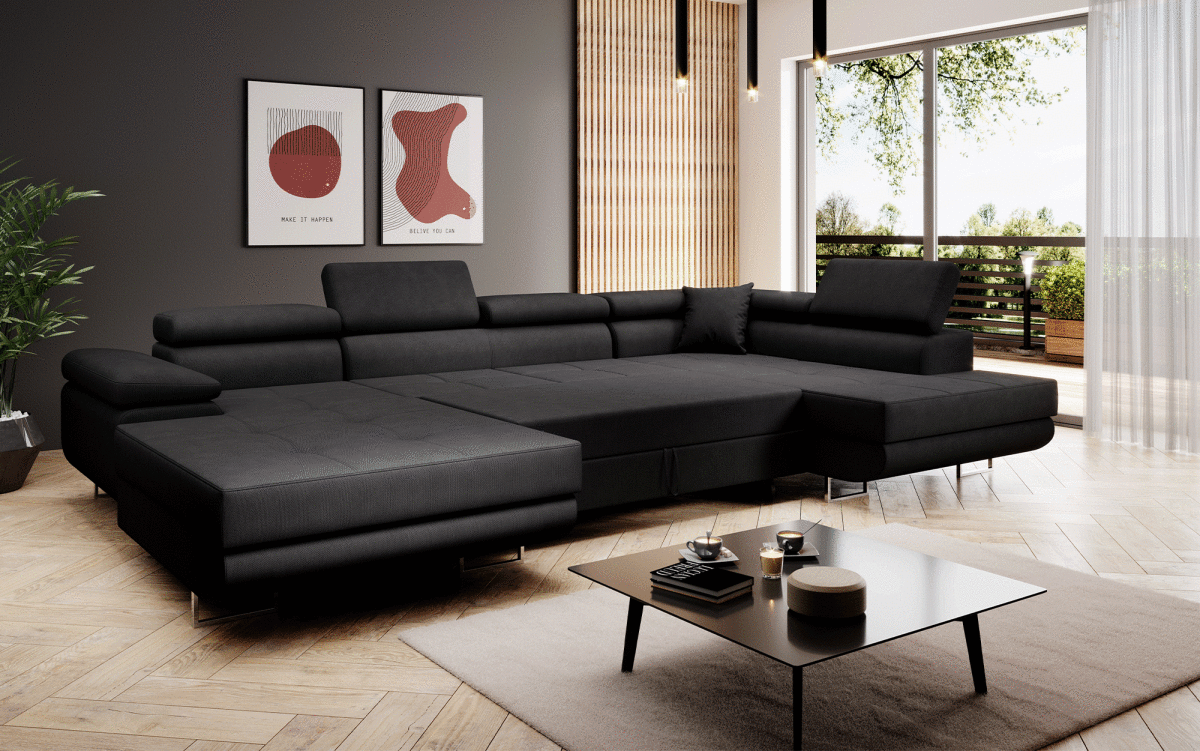 Designer Sofa Matera mit Schlaf - und Klappfunktion (Stoff) - Luxusbetten24