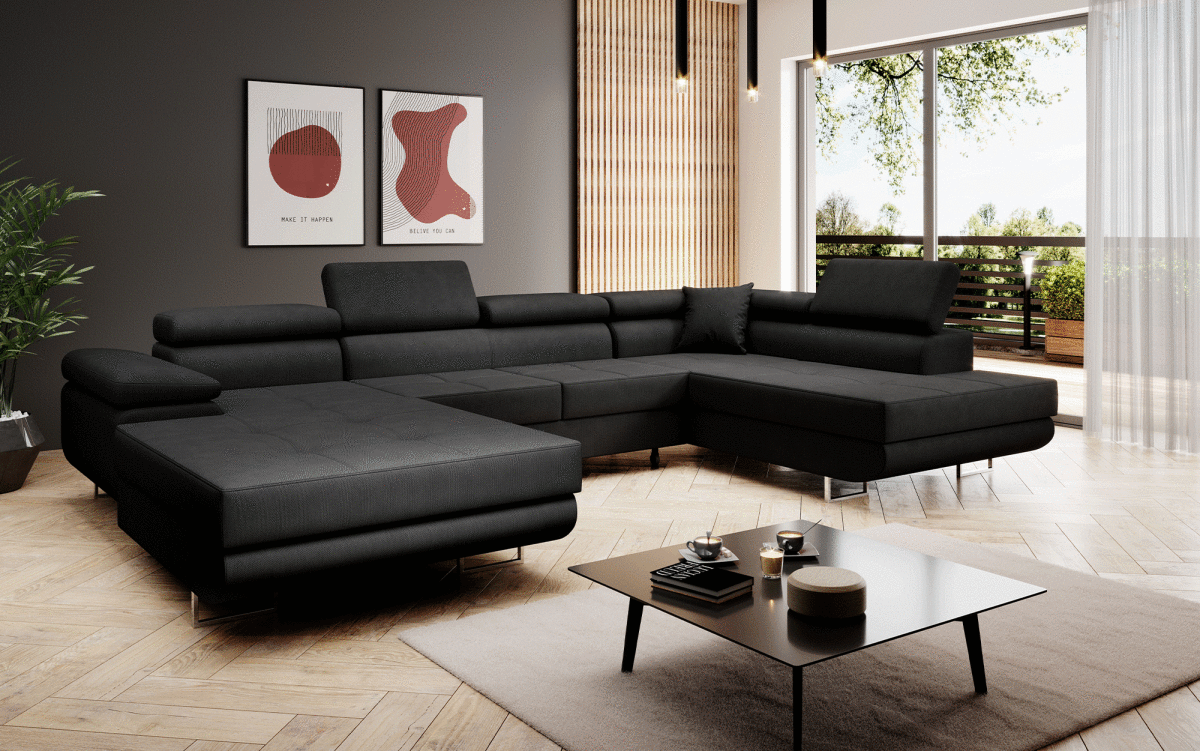 Designer Sofa Matera mit Schlaf - und Klappfunktion (Stoff) - Luxusbetten24