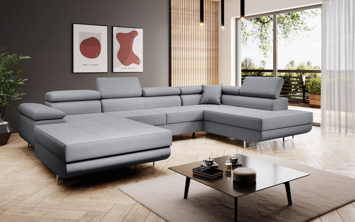 Designer Sofa Matera mit Schlaf - und Klappfunktion (Stoff) - Luxusbetten24