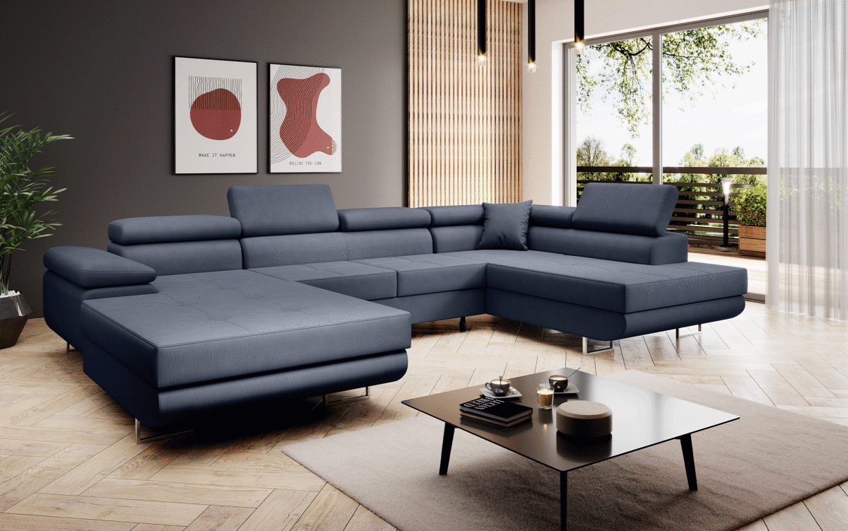 Designer Sofa Matera mit Schlaf - und Klappfunktion (Stoff) - Luxusbetten24