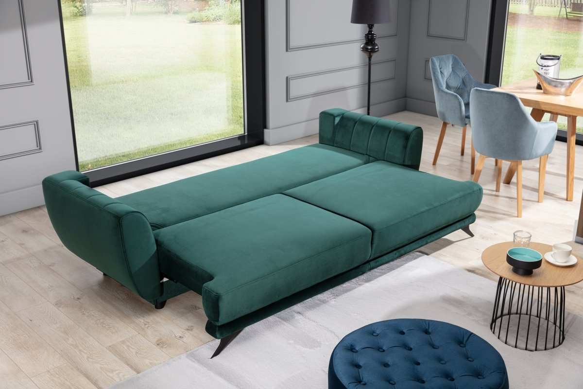 Designer Sofa Megan mit Schlaffunktion und Stauraum - Luxusbetten24