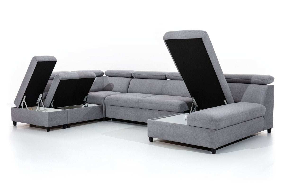 Designer Sofa Noura U mit Schlaf- und Klappfunktion - Luxusbetten24