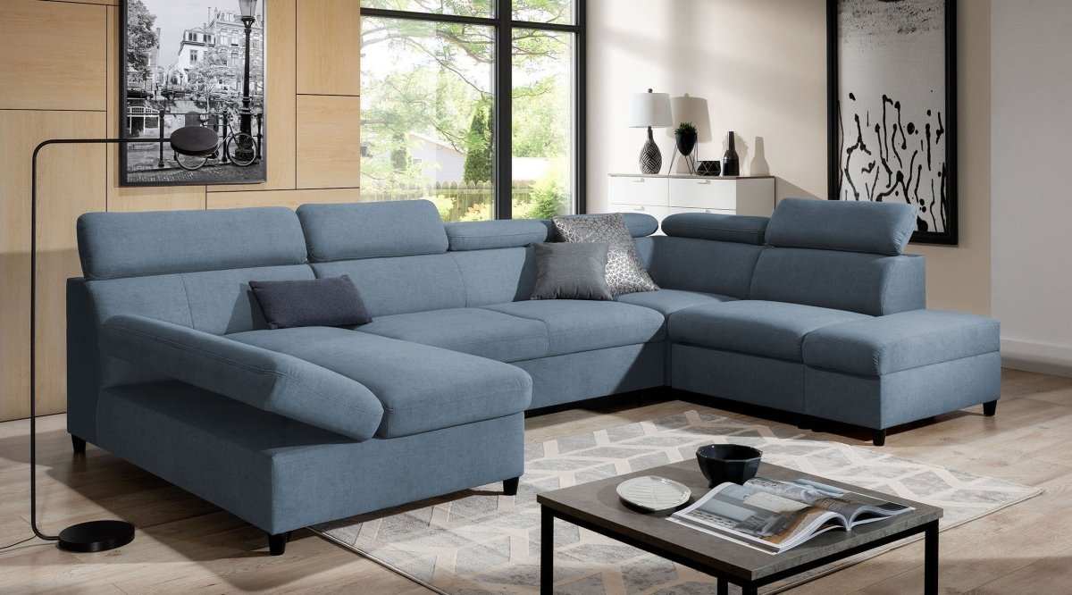 Designer Sofa Noura U mit Schlaf- und Klappfunktion - Luxusbetten24