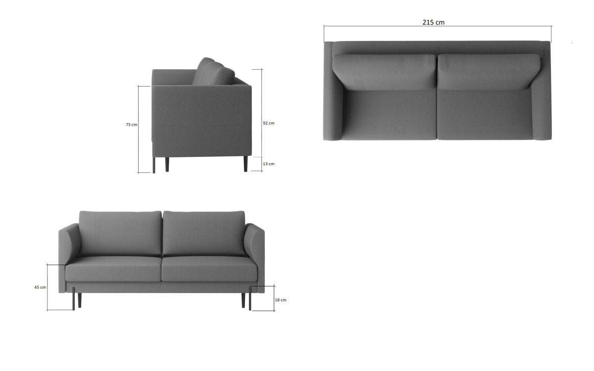 Designer Sofa Renila mit Schlaffunktion und Stauraum - Luxusbetten24