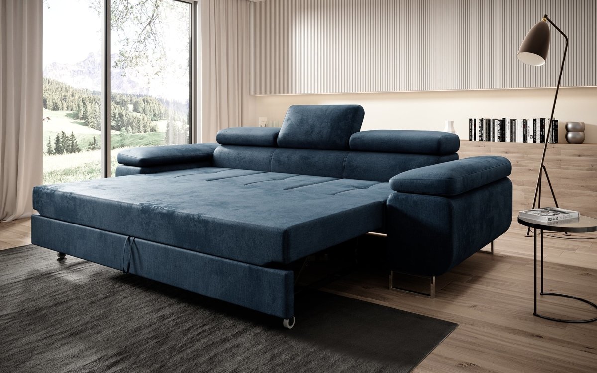 Designer Sofa Siera mit Schlaffunktion (Samt) - Luxusbetten24